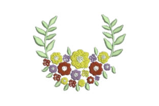 Colorful Flower Wreath: A Charming Embroidery Design