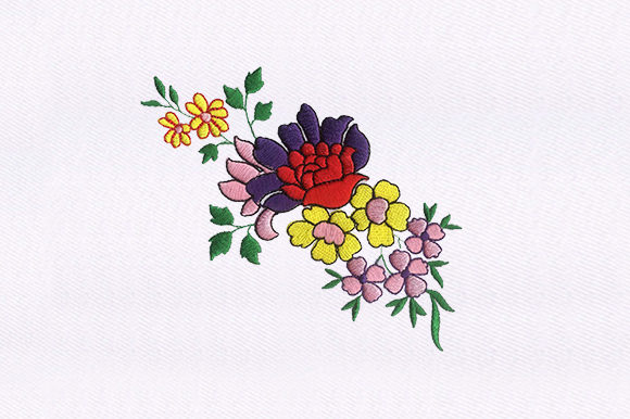 Colorful Rose Flowers: A Vibrant Embroidery Design