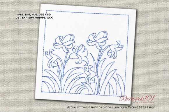 Floral Pattern a Redwork: A Versatile Embroidery Design