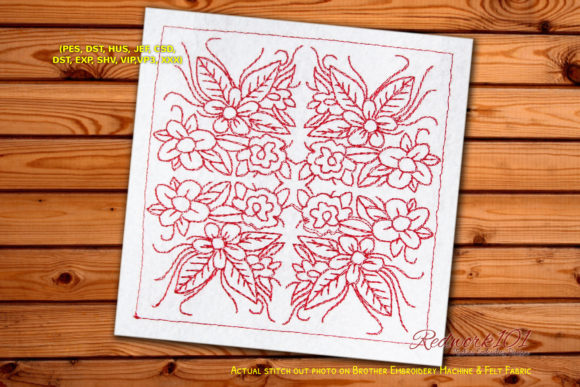 Floral Quilt Block: A Versatile Embroidery Design