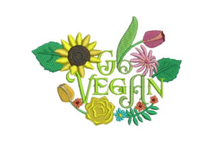 Go Vegan: A Charming Design for Plant-Based Embroidery