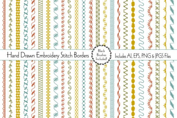 Hand Drawn Embroidery Stitch Borders Review