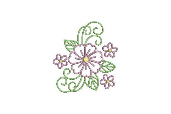 Purple Outline Flower: A Versatile Embroidery Design